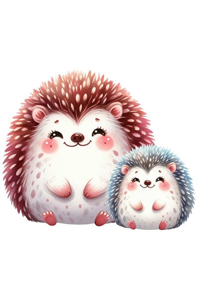 StoryGift Romania Sticker Adeziv 90CM cu 2 arici veseli, ilustratie, copil, p...