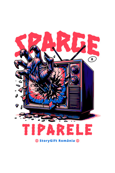 StoryGift Romania Sticker Eticheta 40CM Adeziv Sparge tiparele mana in televizor digital cu Margini Albe, PVC Vi