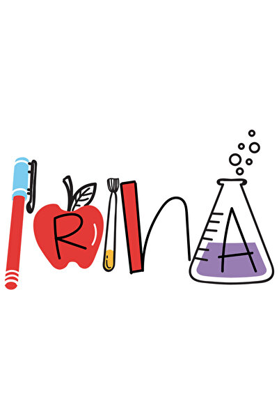 StoryGift Romania Sticker Autocolant 70CM Cu Numele Irina, Scoala, Chimie, Materii, Algebra, Geometrie cu Margin