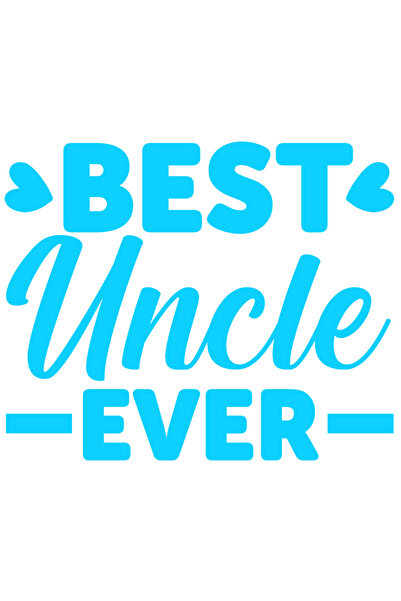 StoryGift Romania Sticker Exterior cu inimioare pentru cel mai tare unchi dintotdeauna , Vinyl Albastru, 40