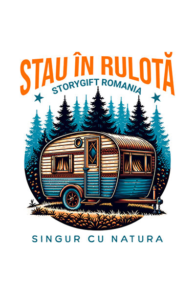 StoryGift Romania Sticker Adeziv Stau În Rulota Singur Cu Natura Aventura Aer...