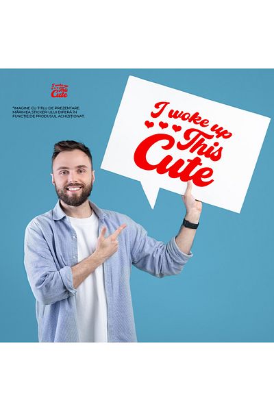 StoryGift Romania Sticker Label 40CM Exterior with hearts for those who think they woke up so happy