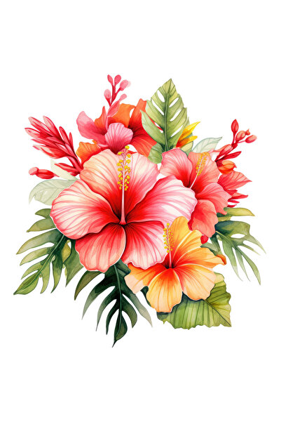 StoryGift Romania Sticker Eticheta 40CM cu flori rosii, ilustratie, natura, p...