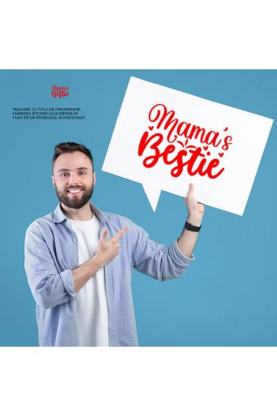 StoryGift Romania Sticker Eticheta 50CM Exterior cu inimioare pentru cea mai buna prietena a mamei - text in eng