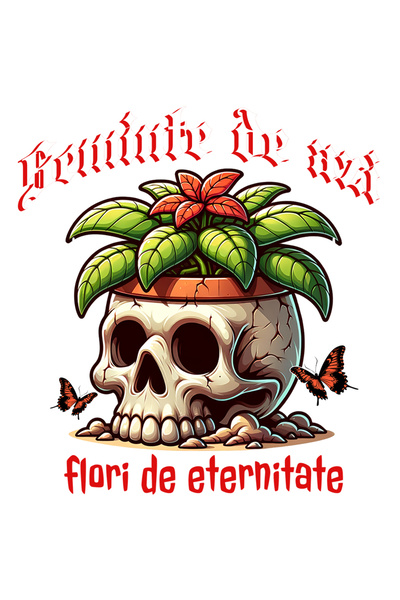 StoryGift Romania Sticker Autocolant 70CM Adeziv seminte de astazi flori de eternitate cu Margini Albe, PVC Viny