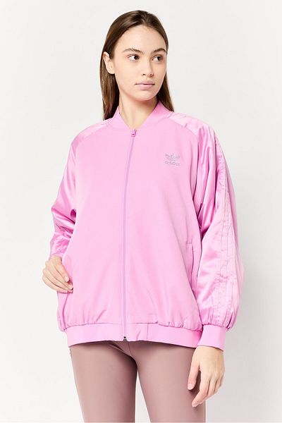 adidas Women Sportswear Fit Long Sleeve Outdoor Bomber Jacket, Pink