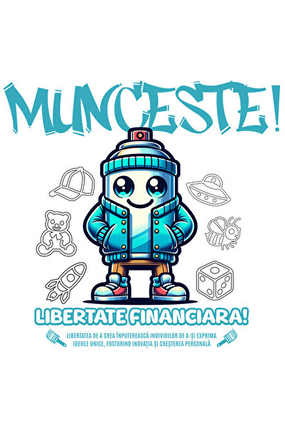 StoryGift Romania Sticker Adeziv 90CM Adeziv Munceste libertate financiara mo...