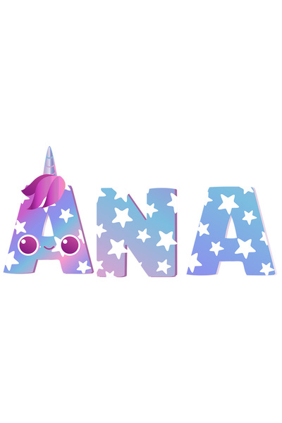 StoryGift Romania Sticker Autocolant 70CM Cu Numele Ana, Unicorn, Printesa, F...