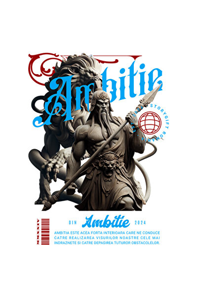 StoryGift Romania Sticker Autocolant 70CM Ambitie si Arta cu Margini Albe, PV...