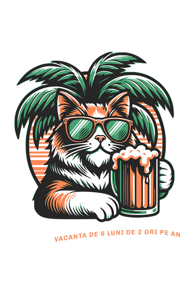 StoryGift Romania Sticker Adeziv Pisica Vacanta De 6 Luni De Doua Ori Pe An, ...