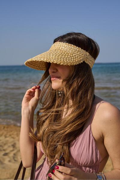 Tina İstanbul Hasır Lastikli Vizör Şapka Bej