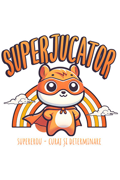 StoryGift Romania Sticker Adeziv 90CM Super Jucator SuperErou, Curaj si Deter...