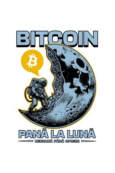 StoryGift Romania Sticker Adeziv 90CM Adeziv Asreonaut pe luna Bitcoin pană la lună. MINEAZA cu Margini Albe, PV