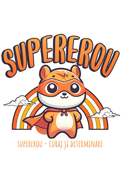 StoryGift Romania Sticker Autocolant 70CM Super Erou SuperErou, Curaj si Dete...