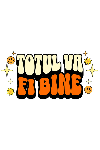 StoryGift Romania Sticker Adeziv 90CM Totul Va Fi Bine cu Margini Albe, PVC V...