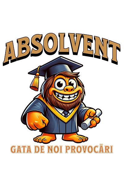 StoryGift Romania Sticker Eticheta 50CM Adeziv Absolvent și gata de noi provocari, Facultate, Libertate cu Margi