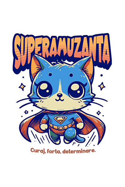 StoryGift Romania Sticker Autocolant 70CM Super Amuzanta, SuperErou, Pisica Z...