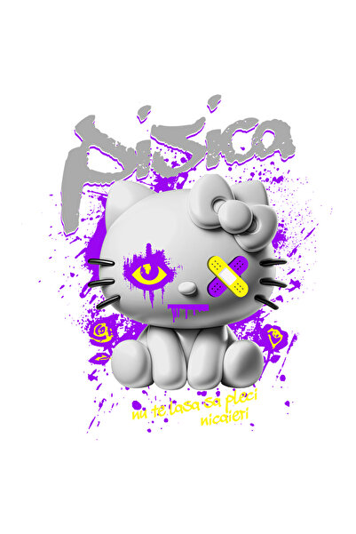 StoryGift Romania Sticker Eticheta 50CM Adeziv pisica horror nu te las sa ple...