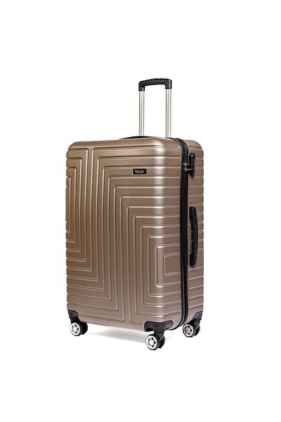 Travel POLO Large trolley, TRAVEL POLO, 78x48x32cm, A1004, checked luggage. ABS suitcase, Smoke