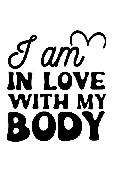 StoryGift Romania Sticker Eticheta 50CM Exterior cu mesajul "I am in love with my body" - sunt indragostit de co