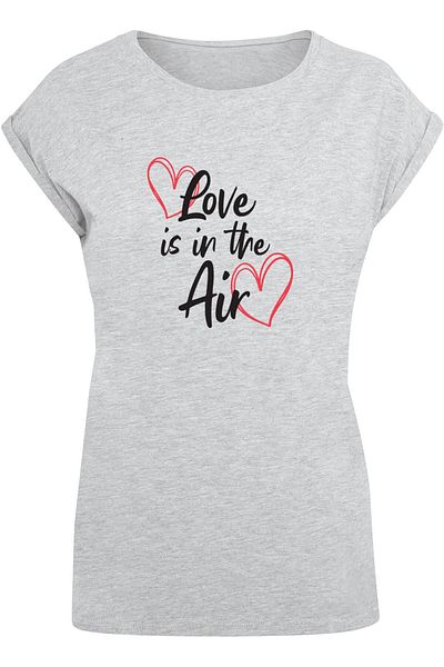 Merchcode Damen Ladies Valentines Day - Love is in the Air Extended Shoulder Tee