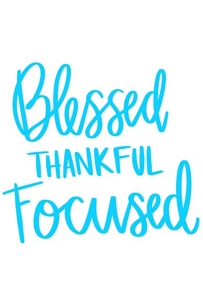 StoryGift Romania Sticker Eticheta 50CM Exterior cu textul "Blessed, thankful, focused" - binecuvantat recunosca