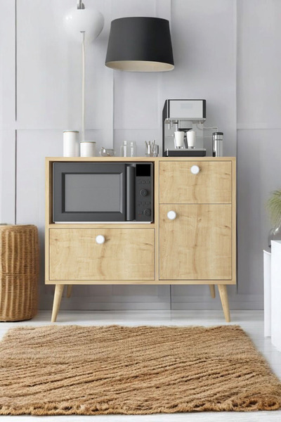 FLORADESİGN Fresh Kahve Köşesi / Çok Amaçlı Dolap / Airfryer Dolabı / Mutfak Organizeri