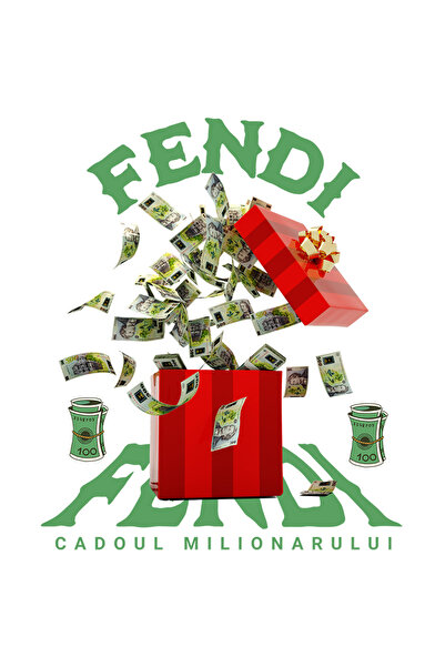 StoryGift Romania Sticker Adeziv 90CM _Fendi_ - Cadoul Milionarului cu Margini Albe, PVC Vinyl 90 cm