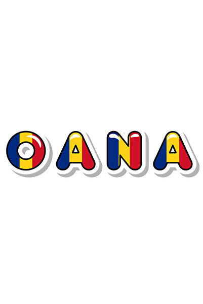 StoryGift Romania Sticker Autocolant 70CM Cu Numele Oana, Romania, Suporter, ...