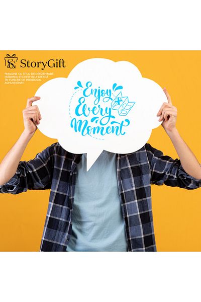 StoryGift Romania Exterior Sticker with a map and the message "Enjoy every moment" - enjoy every moment, Vinyl