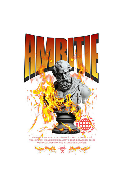 StoryGift Romania Sticker Autocolant 70CM Ambitie cu Margini Albe, PVC Vinyl ...