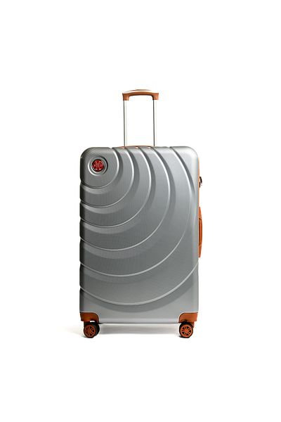 Travel POLO Cabin trolley, TRAVEL POLO, 57x35x25cm, A1005, hand luggage, ABS suitcase, Grey / Tobacco