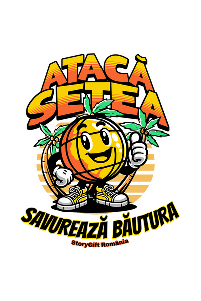 StoryGift Romania Sticker Autocolant 70CM Adeziv Ataca setea, savureaza bautu...