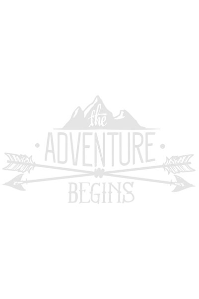 StoryGift Romania Sticker Autocolant 70CM Exterior cu munti si 2 sageti cu mesajul "The adventure begins" - ince
