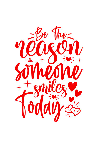 StoryGift Romania Sticker Autocolant 30CM Exterior cu inimioare si textul in engleza "Be the reason someone smil