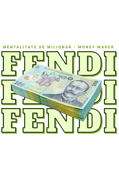 StoryGift Romania Sticker Autocolant 70CM __Fendi_ - 100 Lei Romanesti cu Mar...
