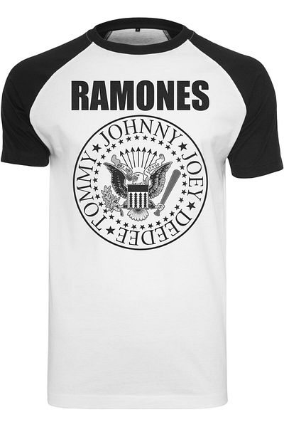 Merchcode Herren Ramones Circle Raglan Tee