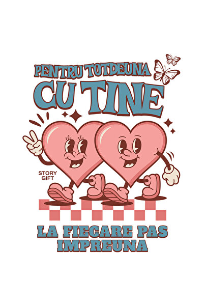 StoryGift Romania Sticker Autocolant 70CM Adeziv Inimi fericite cuplu la fiec...