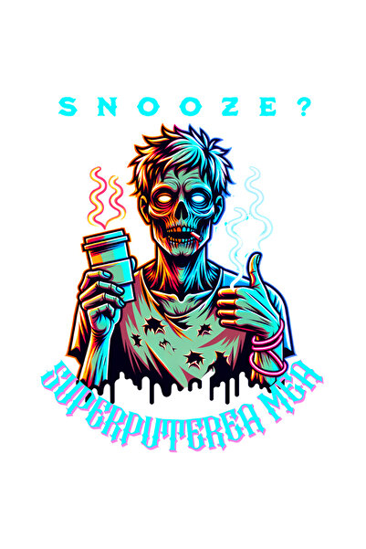 StoryGift Romania Sticker Autocolant 70CM Adeziv zombie cu cafea snoose_ supe...