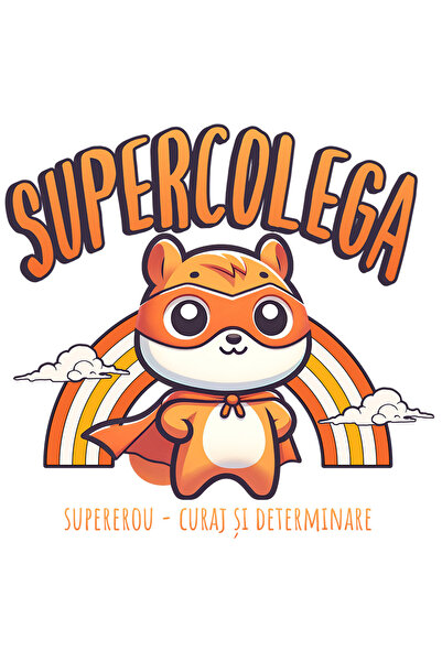 StoryGift Romania Sticker Eticheta 40CM Super Colega SuperErou, Curaj si Dete...