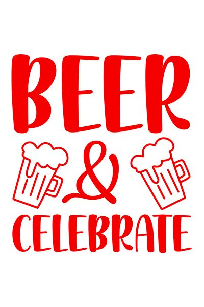 StoryGift Romania Sticker Adeziv 90CM Exterior cu mesajul "Beer & celebrate" - bere si celebreaza , Vinyl Rosu, 90 cm