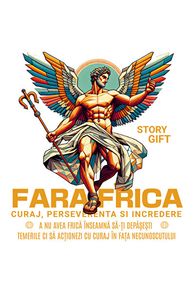 StoryGift Romania Sticker Autocolant 70CM Ingerul Fara Frica - Curaj, Perseve...