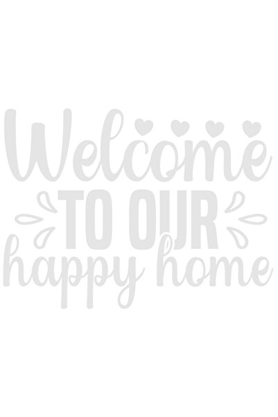 StoryGift Romania Sticker Autocolant 30CM Exterior cu inimioare si mesajul "Welcome to our happy home" - bun-ven