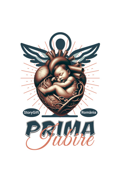 StoryGift Romania Sticker Eticheta 50CM Adeziv prima iubire inima bebe nou na...