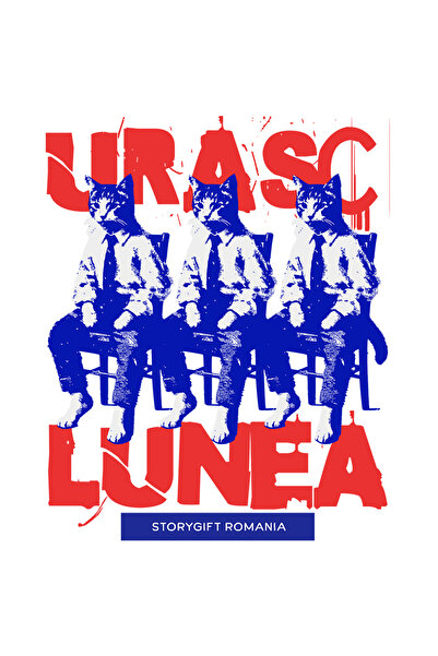 StoryGift Romania Sticker Autocolant 70CM Adeziv Trei pisici in costum text u...