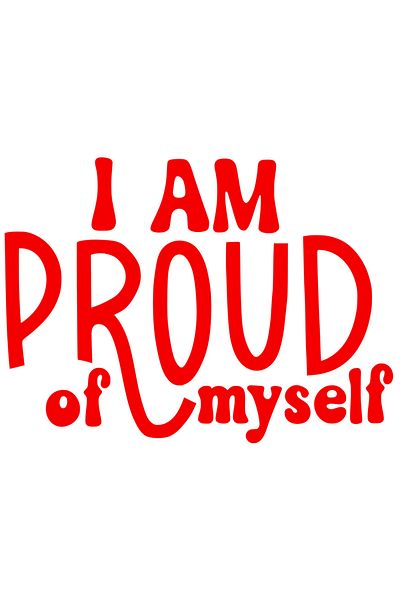StoryGift Romania Exterior Sticker with the message in English "I am proud of myself" - I am proud of myself, confidence, V