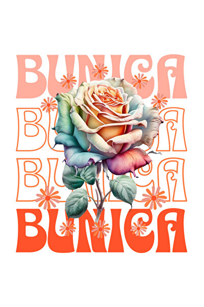 StoryGift Romania Sticker Autocolant 70CM Bunica - Trandafir Floare cu Margin...