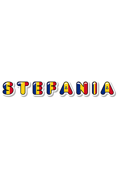 StoryGift Romania Sticker Adeziv 90CM Cu Numele Stefania, Romania, Suporter, ...