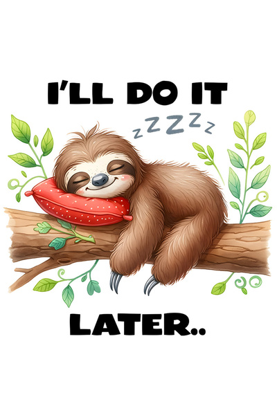 StoryGift Romania Sticker Autocolant 70CM cu animalul sloth/lenes dormind cu ...