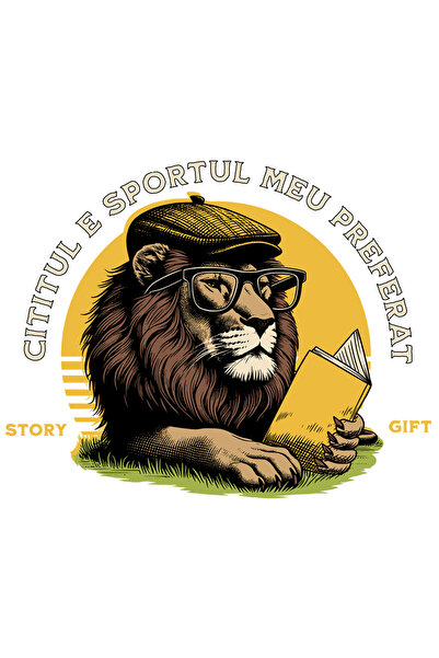 StoryGift Romania Sticker Adeziv 90CM Adeziv leu citind, cititul este sportul...